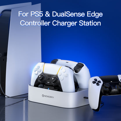 NEWDERY USB Charging Dock for PS5 & DualSense Edge Controllers