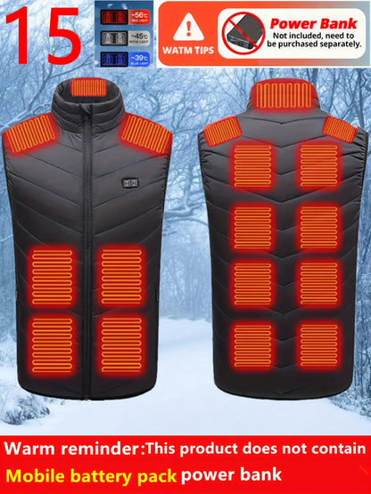 Men's 15 Heating Areas Smart Electric Heated Vest (Battery Bank Not Included)