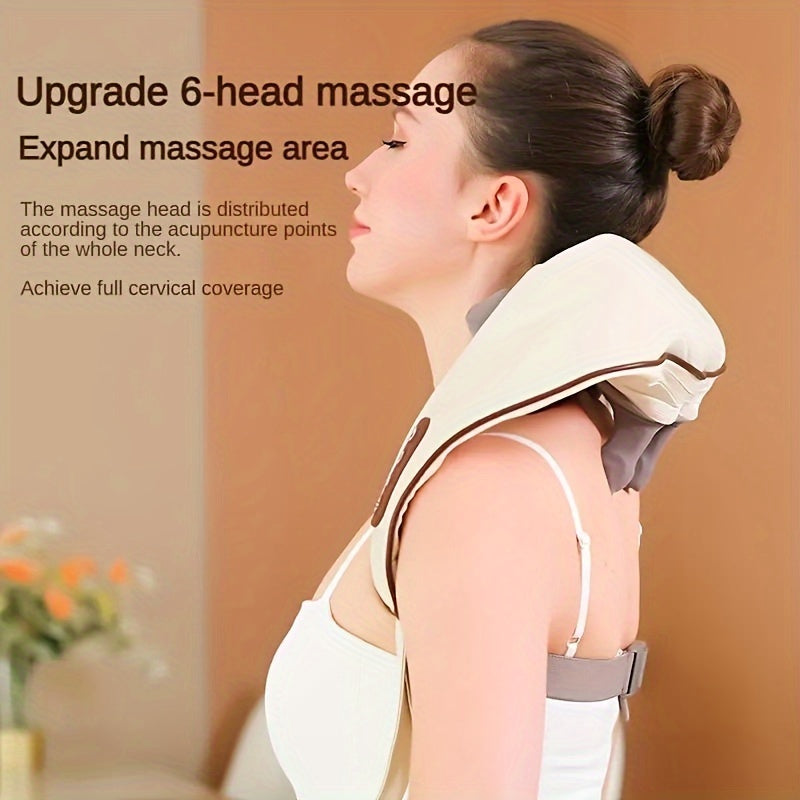 USB Rechargeable Shoulder and Neck Massager - Portable, Long-Lasting 1800mAh Lithium Battery