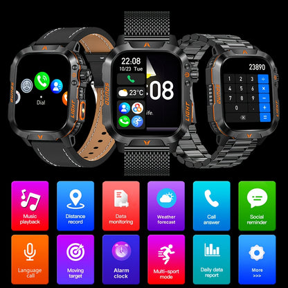 [Sleek Smartwatch] Aimes Men's Outdoor Sports Smartwatch 5.11cm Full Touch Screen