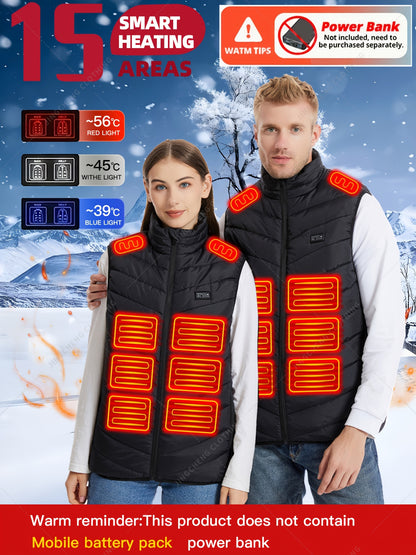 Men's 15 Heating Areas Smart Electric Heated Vest (Battery Bank Not Included)